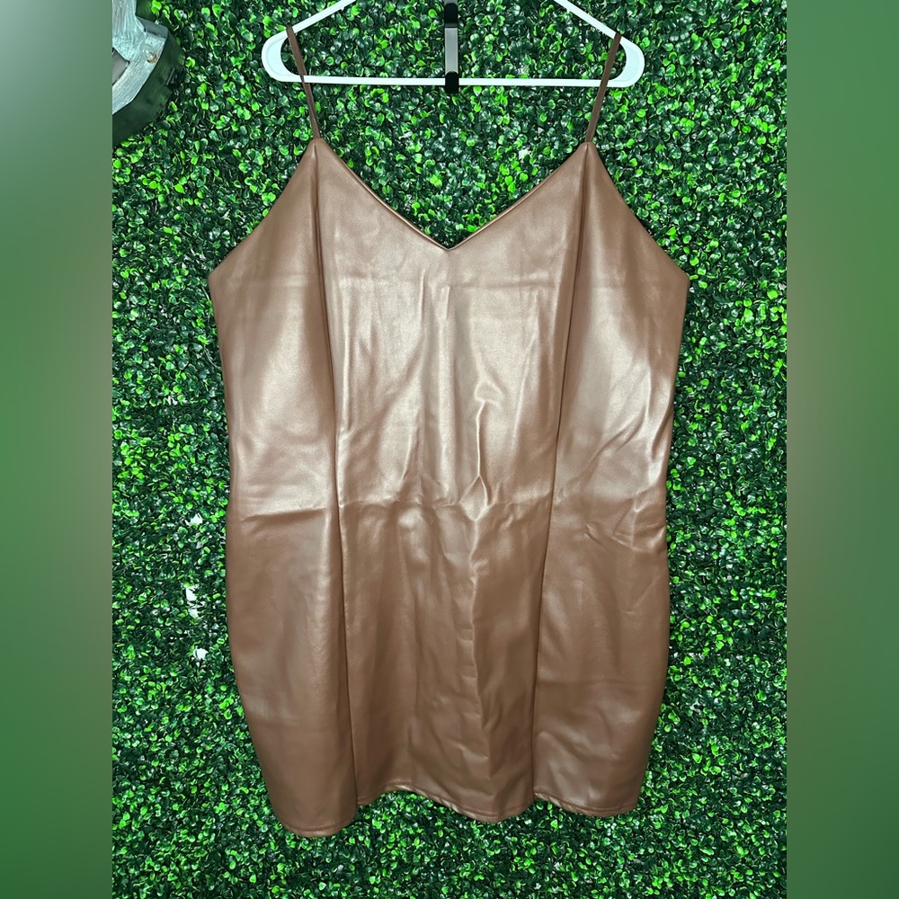 Faux leather dress